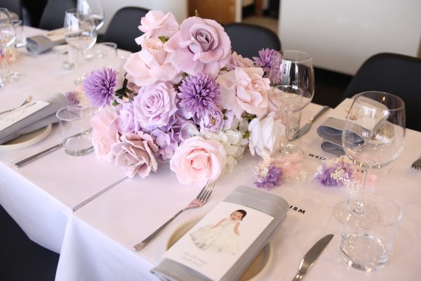 Pink and Purple Round Floral Centrepieces